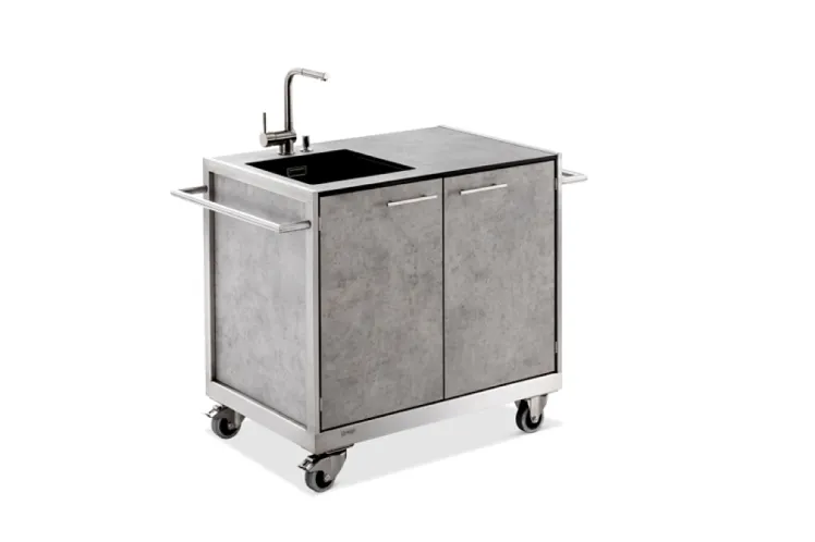 Outdoork�che NIEHOFF �PRO� Sp�lwagen HPL Zement mobiler K�chenwagen